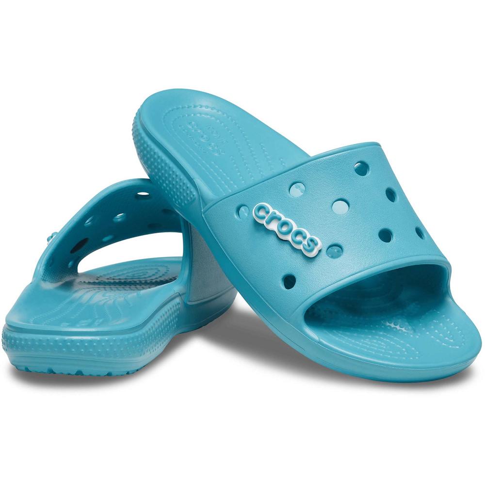 Blue Women's Crocs Classic Slides | NZ 0616KORI
